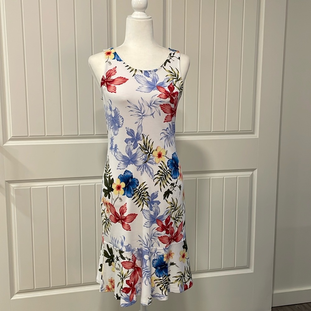 Tommy Bahama Eros Botanical Flounce Hem Dress NWOT